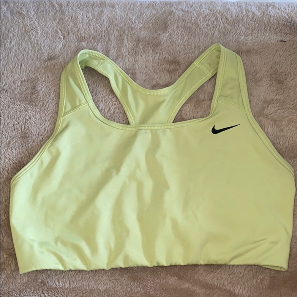 Lime green/neon yellow Nike sports bra